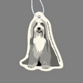 Paper Air Freshener Tag W/ Tab - Sitting Sheep Dog